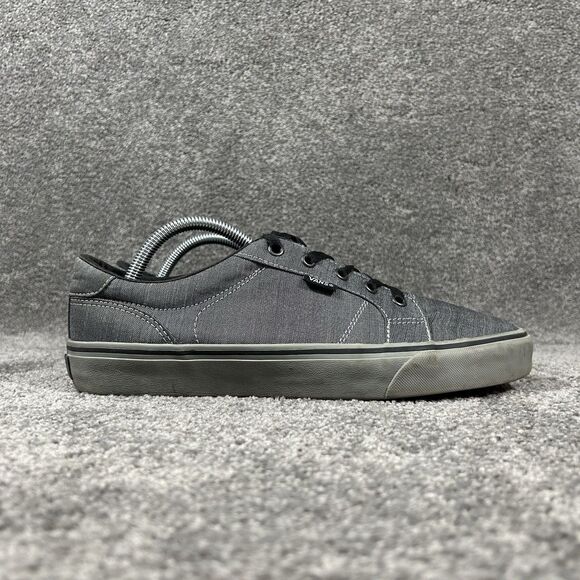 Vans Bishop Men’s Size 10.5 Gray Canvas Low Top Athletic Skate Shoes Used - Picture 1 of 11